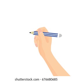 Vector of hand with pencil