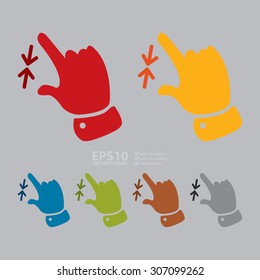 Vector : Hand Pinch Stretch Gesture Infographics Flat Icon, Sign