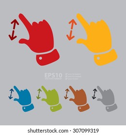 Vector : Hand Pinch Zoom Gesture Infographics Flat Icon, Sign