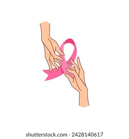 Vektor-Hand mit rosa Band pink