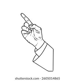 vector hand with a pose of raising or pointing at something