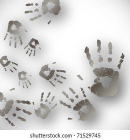 the vector hand print abstract color background