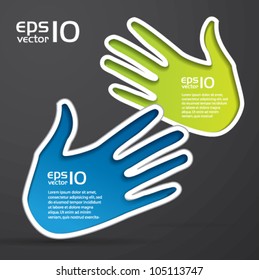 Vector hand print background with place for text