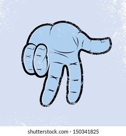 Vector hand print design. Graffiti style hand. Human legs symbol.