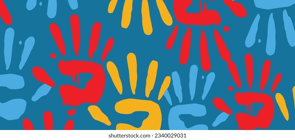 vector hand print of human . vector hand print pattern background design 