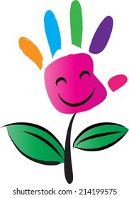 vector hand print logo