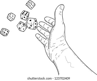 rolling dice clipart black and white