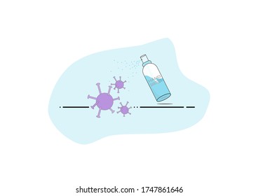 vector hand sanitizer cleans viruses and bacteria