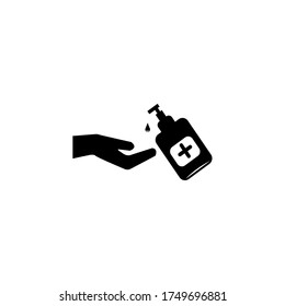 Icono de sanitizador de la mano del vector para eps 10