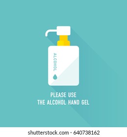 Vector Hand Sanitizer Symbol / Alcohol Bottle For Hygiene / Isolated On White, Sign And Icon Template