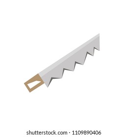 Vector hand saw icon stock illustration flat design side view hacksaw isolated