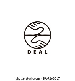 vector of hand shake deal geometric line decoration symbol