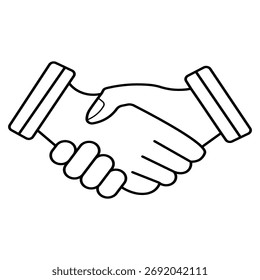 Vektorhandshake-Symbol im Umrissstil
