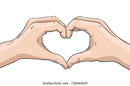 Vector Hand Showing Heart Shape Gesture Stock Vector (Royalty Free ...