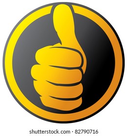 Vector Hand Showing Thumbs Up Button (icon)