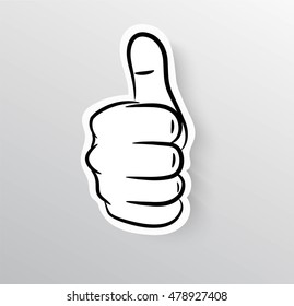 Vector hand showing thumbs up icon

