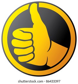 Vector hand showing thumbs up icon