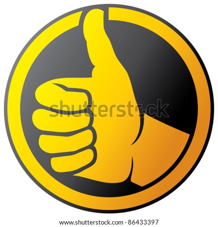 Vector hand showing thumbs up icon