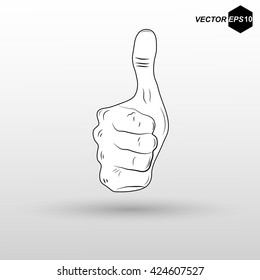 Vector hand showing thumbs up. EPS 10.