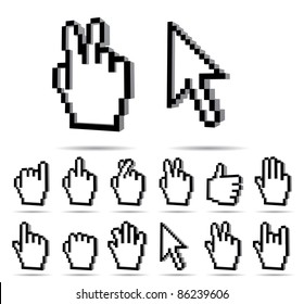 Vector Hand sign and arrow cursor