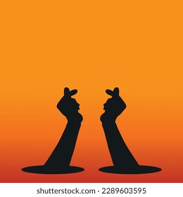 Vector hand Sign of love drawn illustration