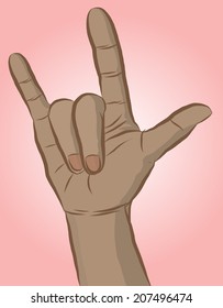 vector of hand sign love you/ rock
