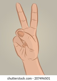 vector of hand sign Victory