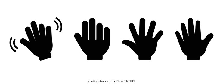 Vector hand silhouettes featuring expressive gestures and positions for illustrations, icons, and logo designs. EPS 10 file