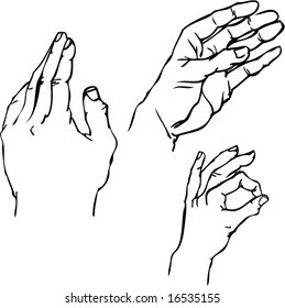 Vector of hand in sketch