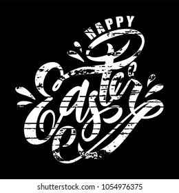 Vector Hand sketched Happy Easter text as Pascha logotype, badge and icon. Drawn Resurrection Sunday postcard, card, invitation, poster, banner template lettering typography. 