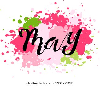 Vector hand sketched may text. Text design for banner templates, cards, covers, invitations, posters. Eps 10 