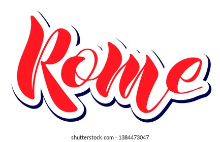 Vector hand sketched Rome text. Text design for banner templates, cards, covers, invitations, posters. Eps 10 