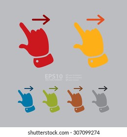 Vector : Hand Slide Gesture Infographics Flat Icon, Sign