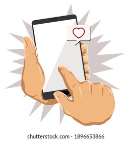 vector of hand with smart phone illustration