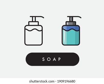 Icono del dispensador de jabón de mano vectorial