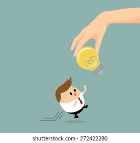 Vector of Hand steal the idea from Businessman concept piracy, steal idea 
