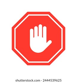 Vector Hand Stop Sign Illustration