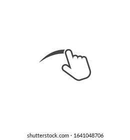 Vector hand swipe icon on white background. 