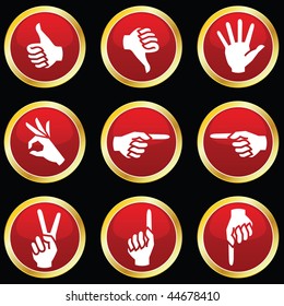 Stock vektor „Set Push Pull Hand Sign Vector“ (bez autorských poplatků ...