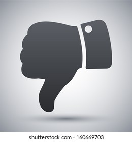Vector hand with thumb down icon