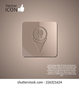 Vector hand with thumb down icon.