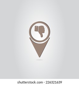 Vector hand with thumb down icon.