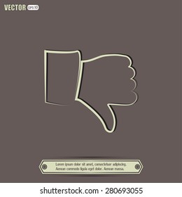Vector hand with thumb down icon