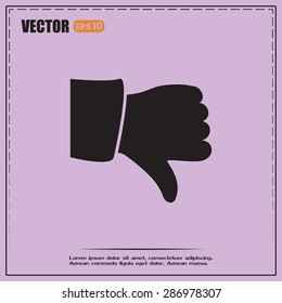 Vector hand with thumb down icon