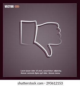 Vector hand with thumb down icon