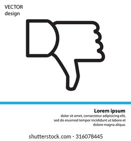 Vector hand with thumb down icon