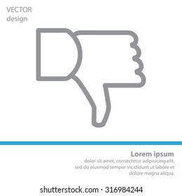 Vector hand with thumb down icon