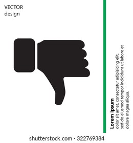 Vector hand with thumb down icon