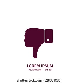 Vector hand with thumb down icon