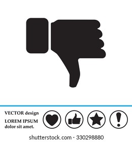 Vector hand with thumb down icon